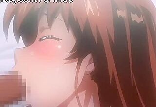 Рыжая японочка из аниме была так возбуждена сексом с ухажёром, что согласилась на участие его друга